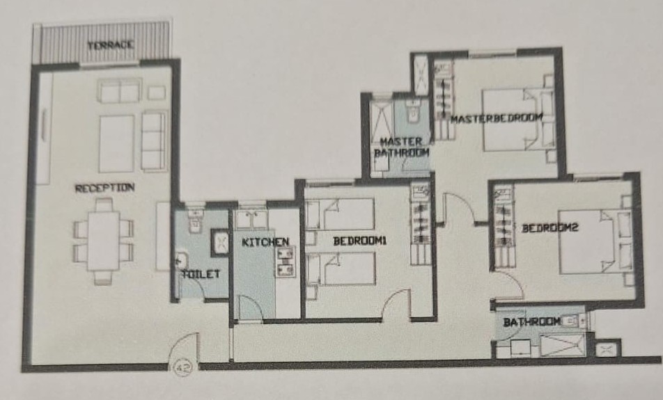 Floor plan for apartment at Sarai