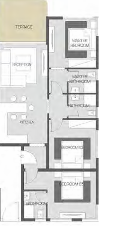 Floor plan for chalet at Safia - Ras El Hekma