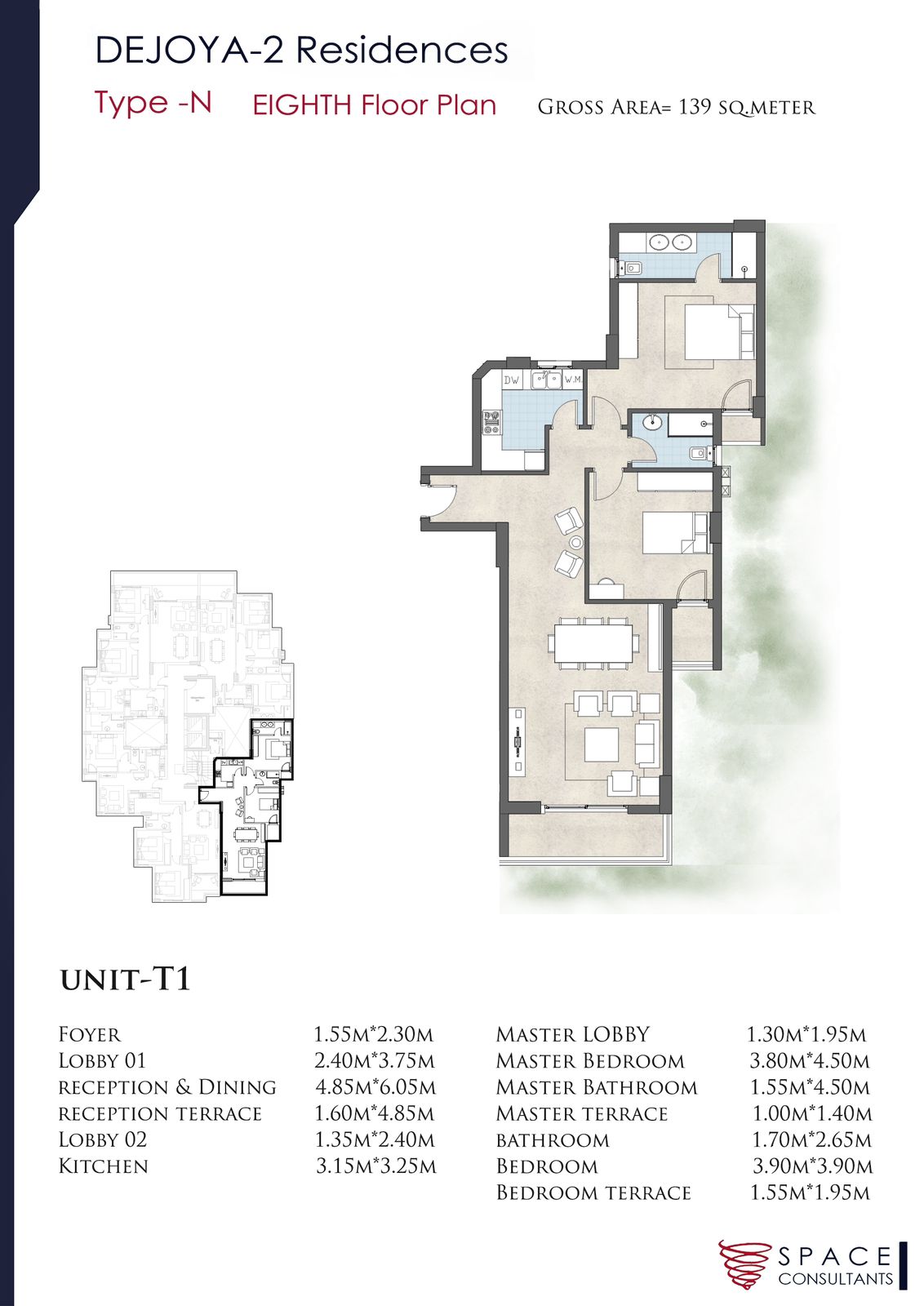 Floor plan for apartment at De Joya 2
