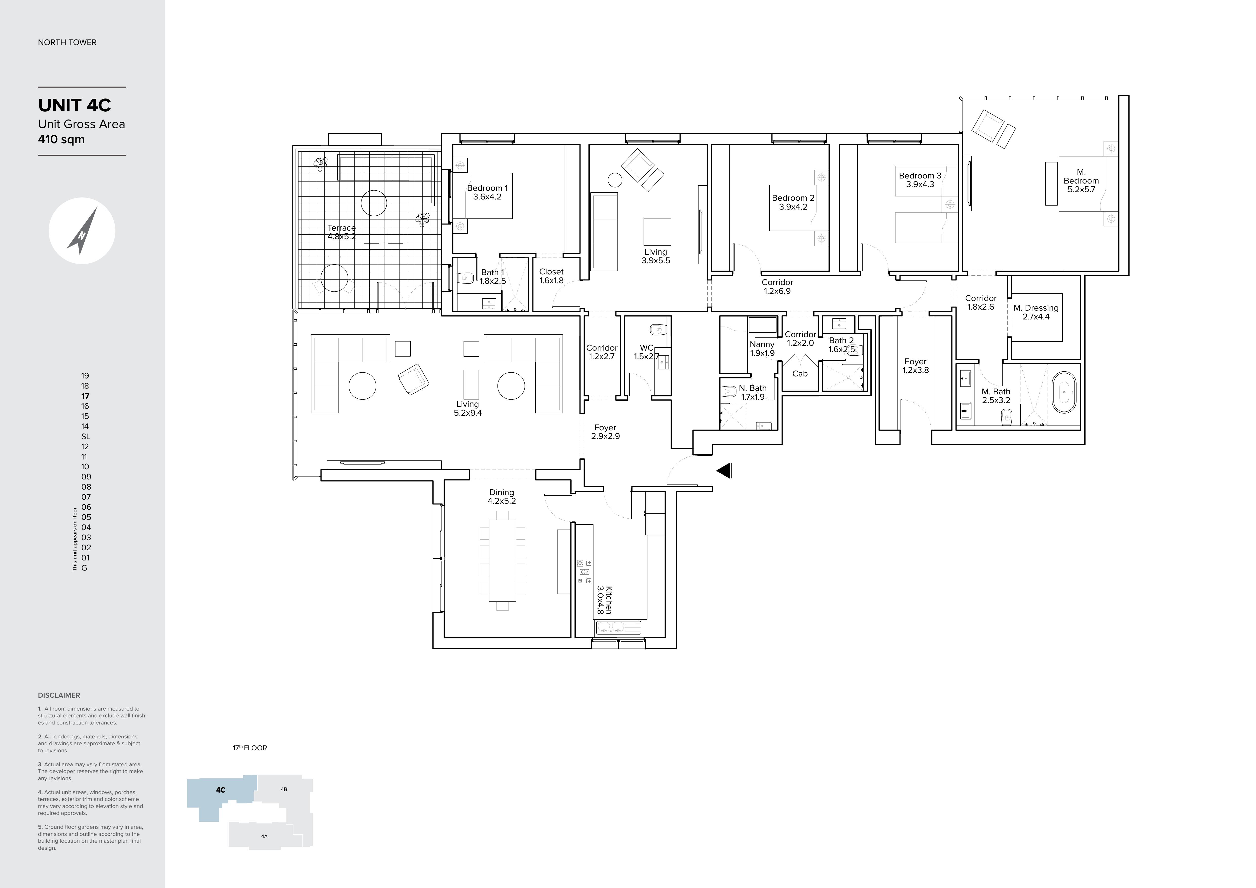 Floor plan for apartment at AEON Towers