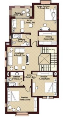 Floor plan for townhouse at City Gate