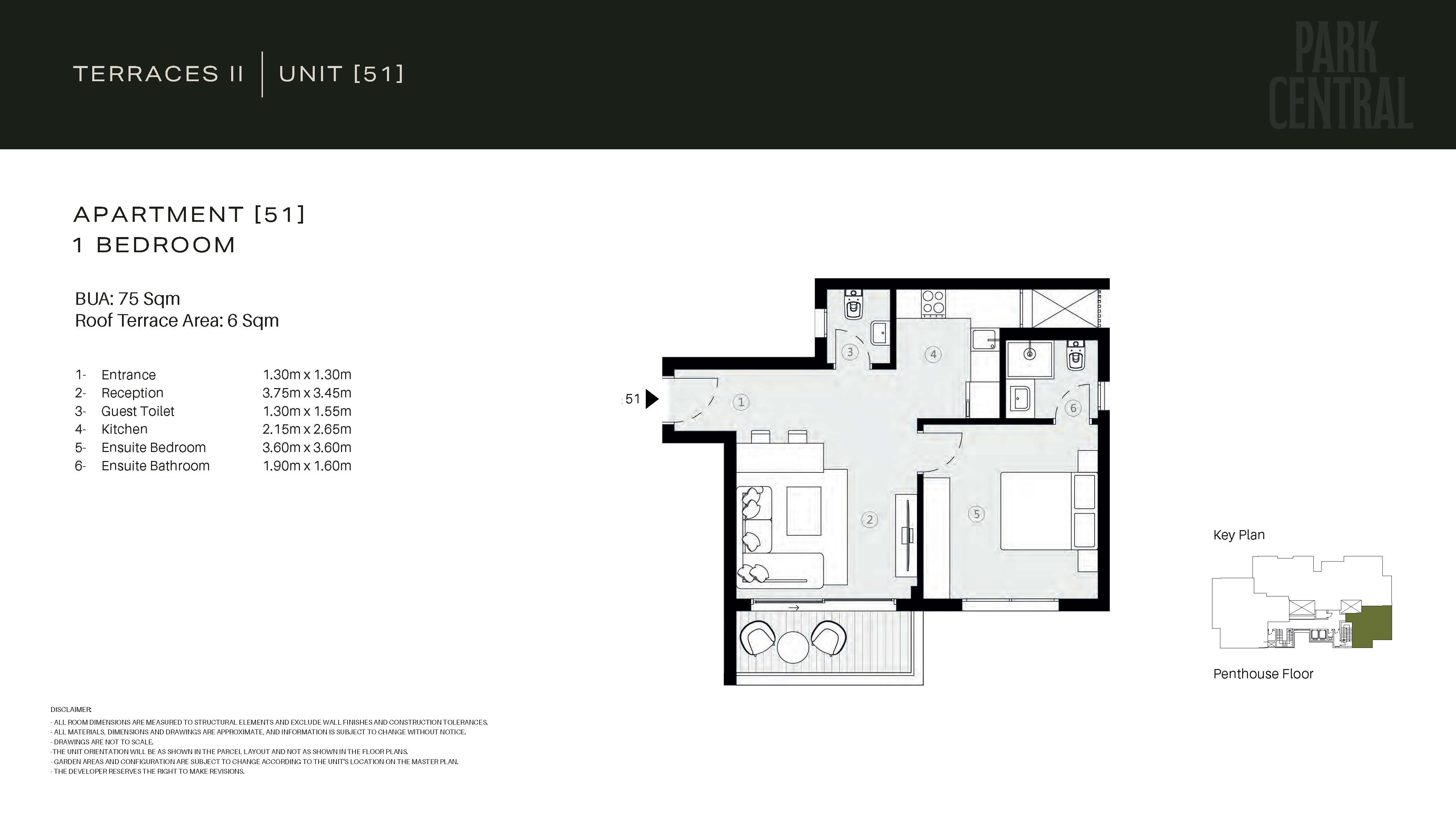 Floor plan for penthouse at Park Central