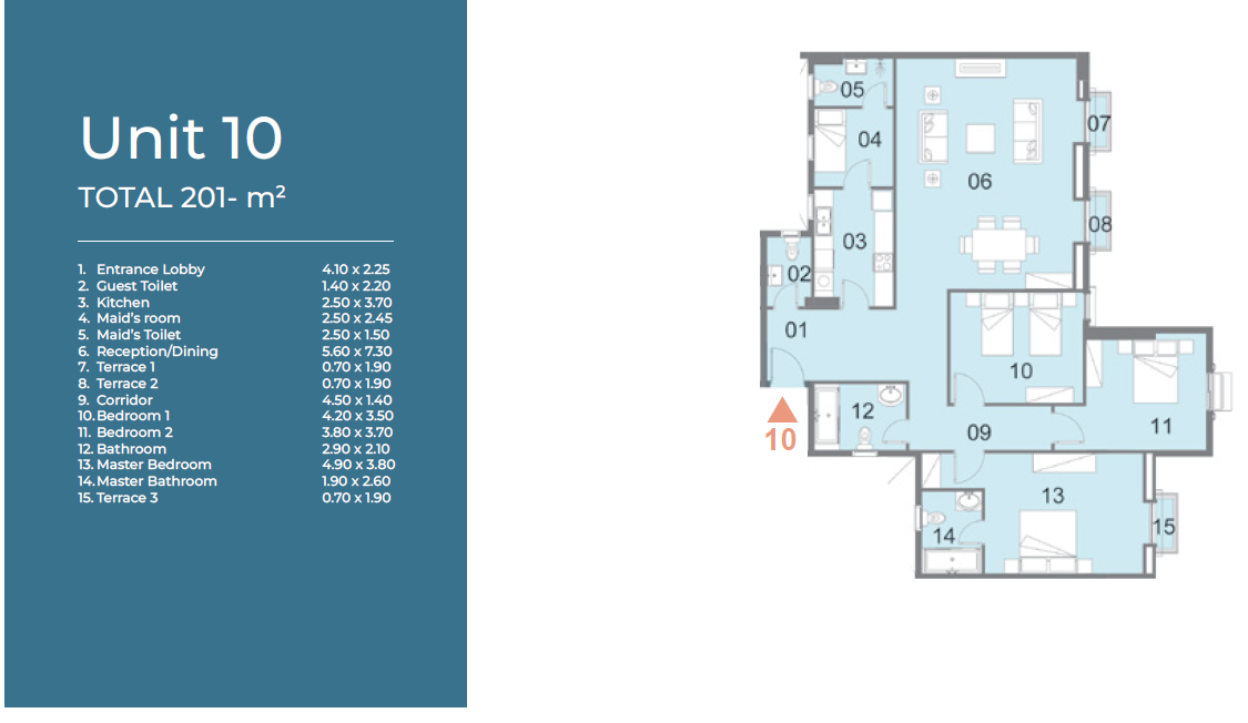 Floor plan for apartment at Il Latini City Edge