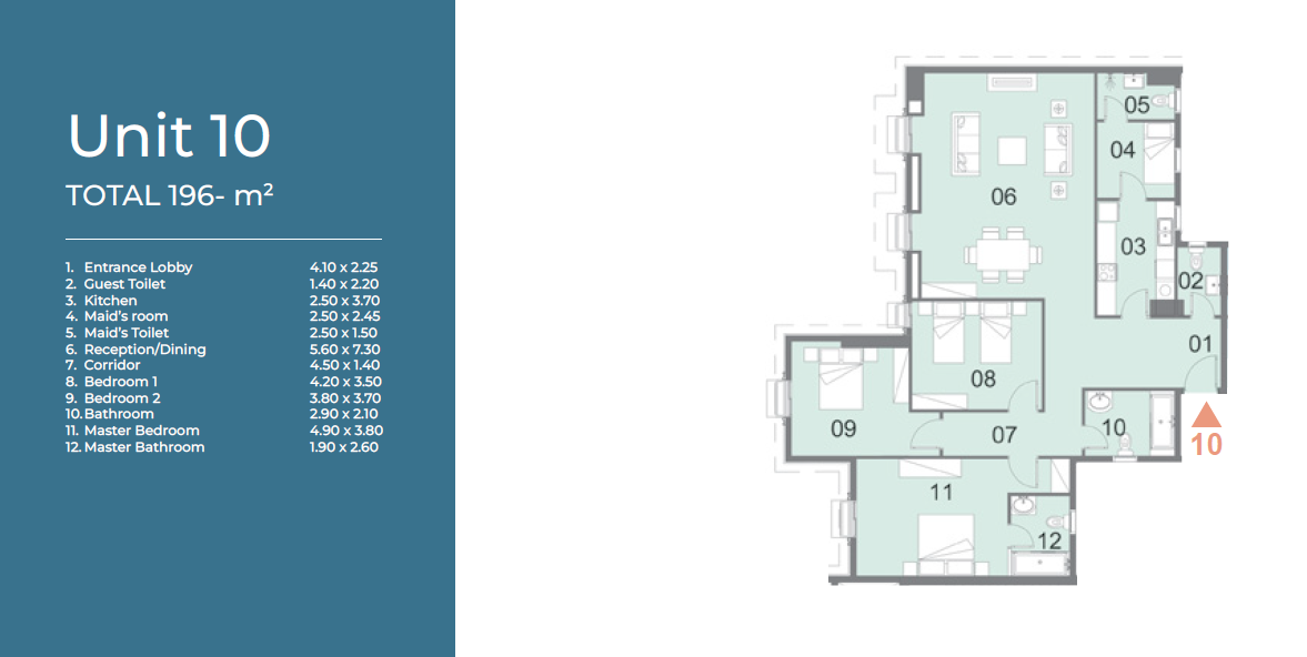 Floor plan for apartment at Il Latini City Edge