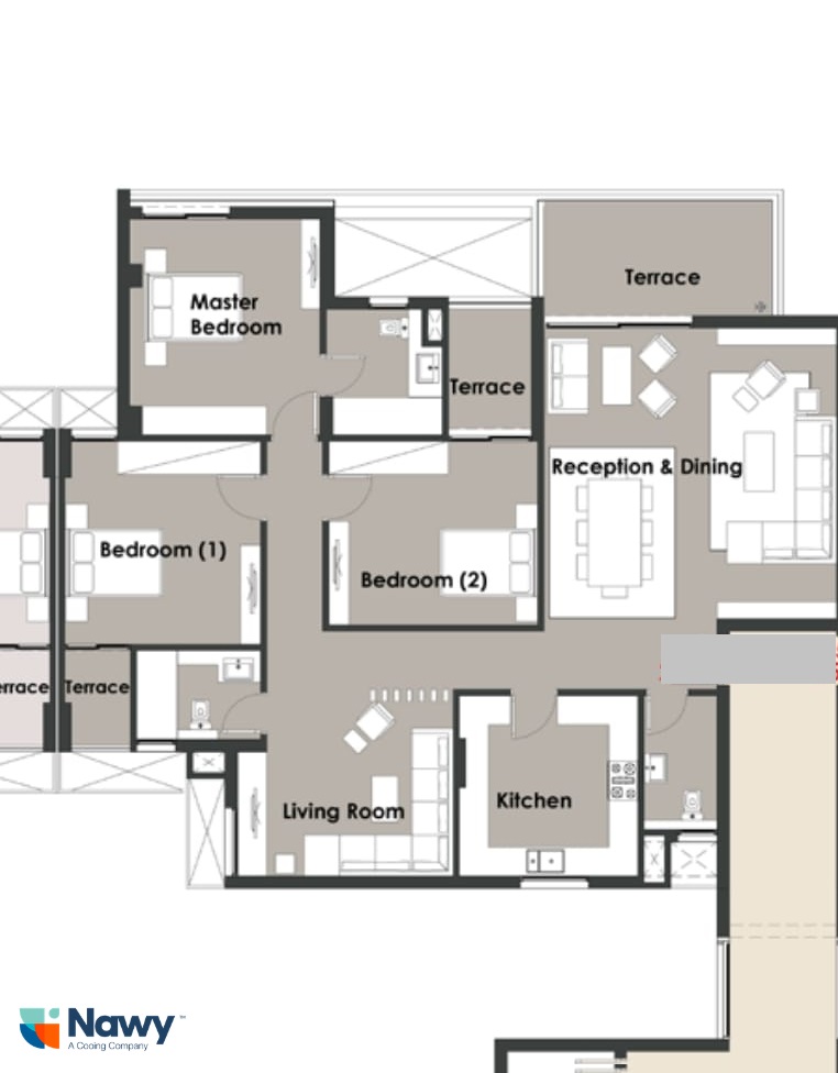 Floor plan for apartment at Palm Hills New Cairo