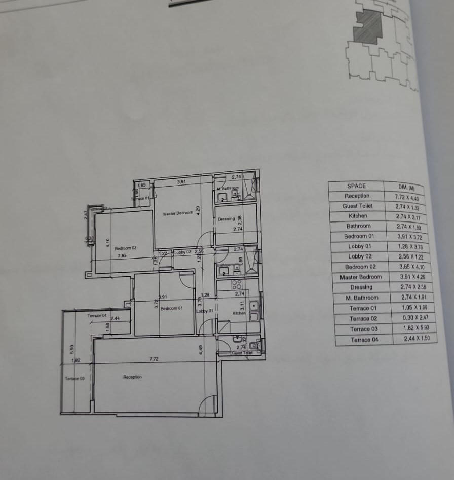 Floor plan for apartment at Residence Eight Sky Abu Dhabi