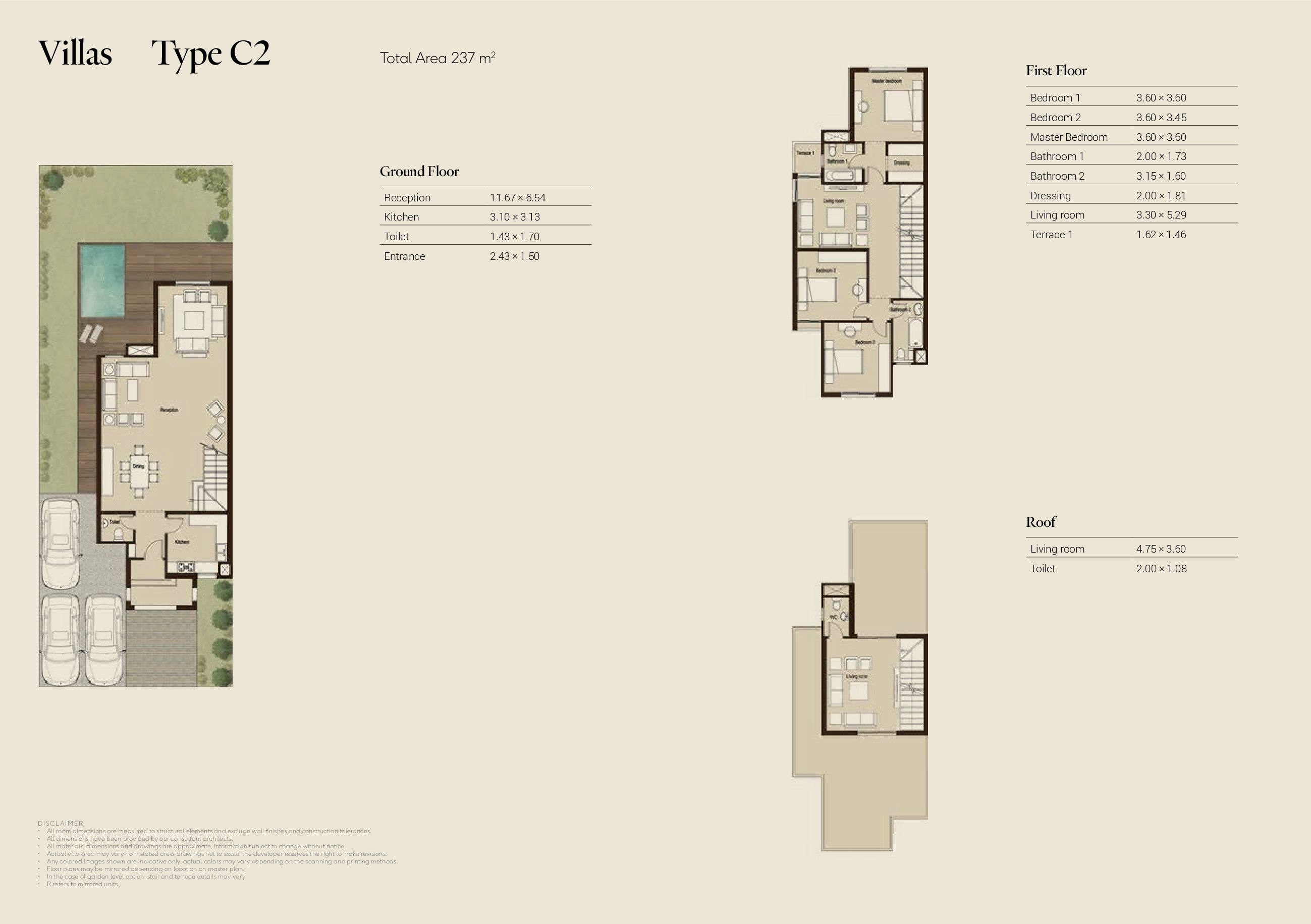 Floor plan for villa at Sarai