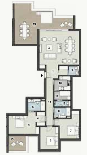 Floor plan for apartment at ZED