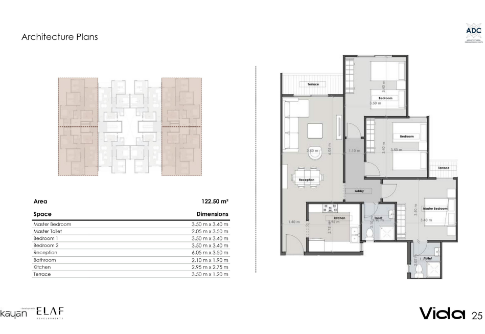 Floor plan for apartment at Vida Residence