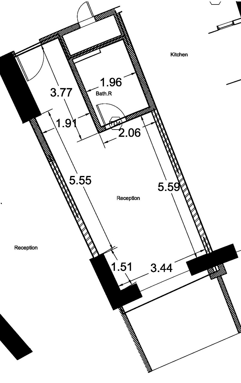 Floor plan for studio at The Gate - New Alamein