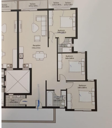 Floor plan for chalet at Mar Bay - Ras El Hekma