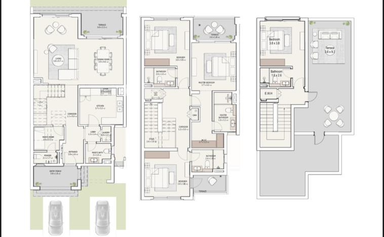 Floor plan for townhouse at Uptown Cairo