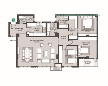 Floor plan for apartment at Sky Condos