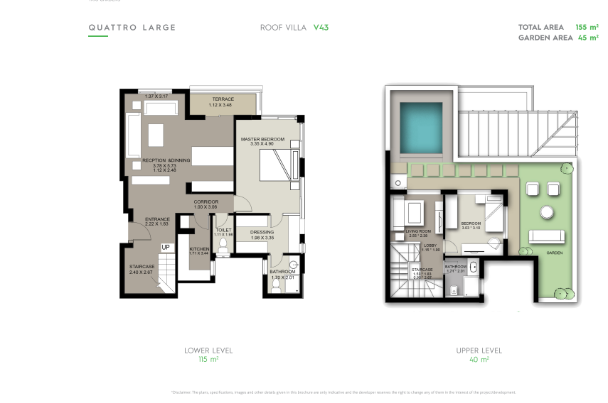 Floor plan for duplex at Trio