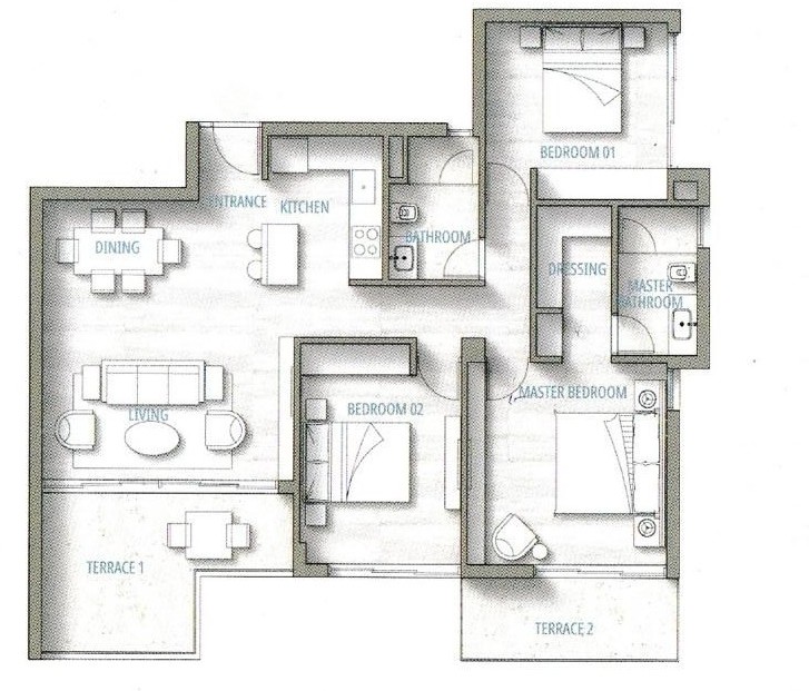 Floor plan for apartment at Southmed