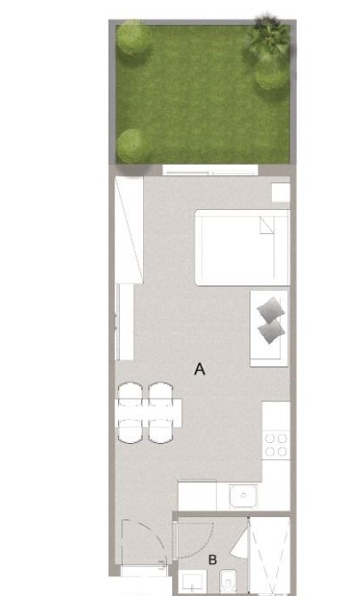 Floor plan for studio at Jadie Residence