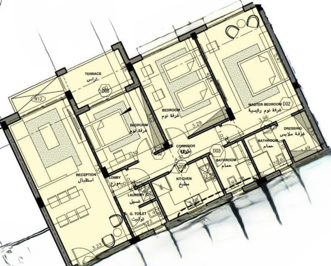Floor plan for apartment at Kayan