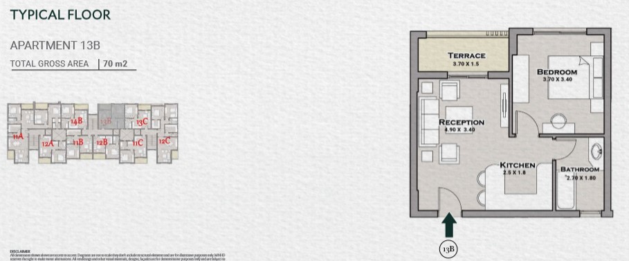 Floor plan for studio at Sarai