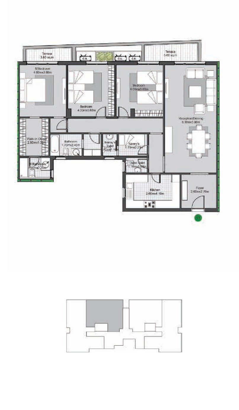 Floor plan for apartment at V Residences By Villette
