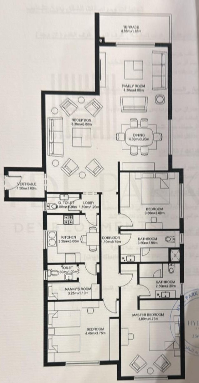 Floor plan for apartment at Hyde Park