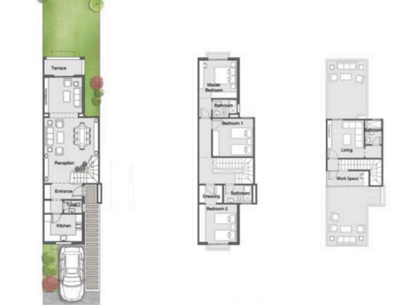 Floor plan for townhouse at The City of Odyssia
