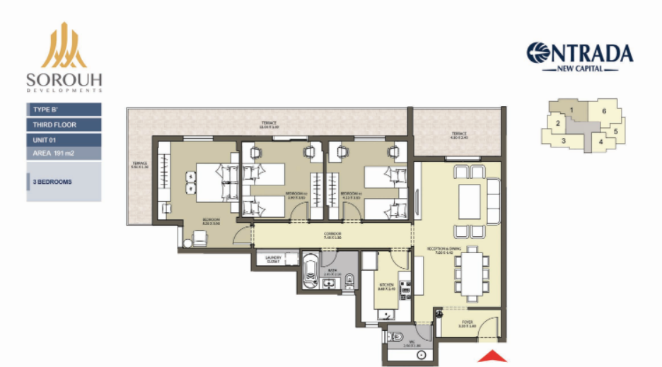 Floor plan for apartment at Entrada