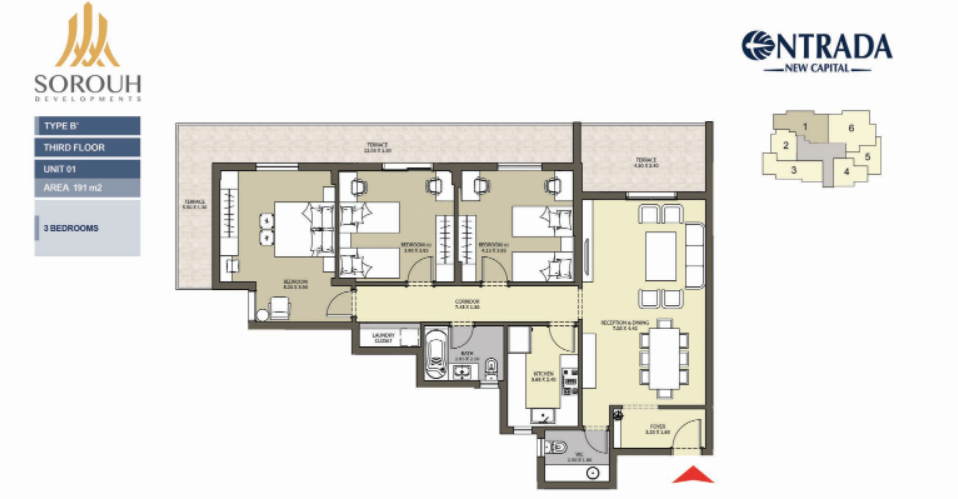 Floor plan for apartment at Entrada