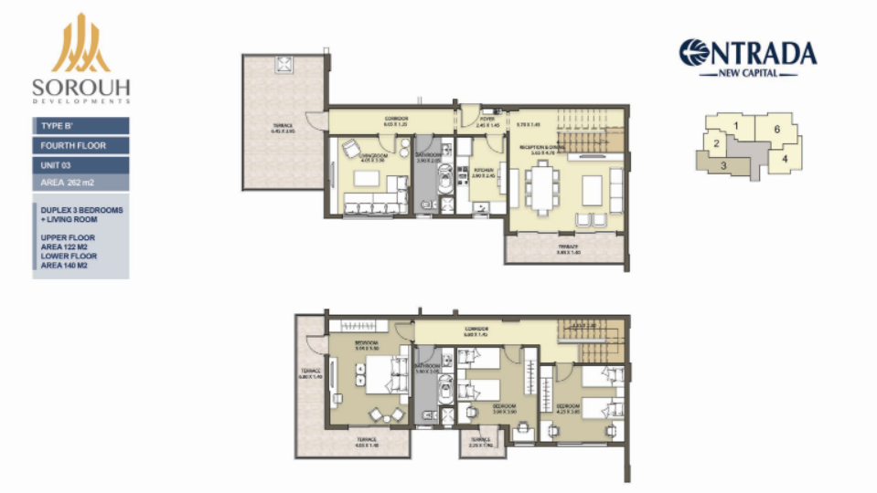 Floor plan for duplex at Entrada