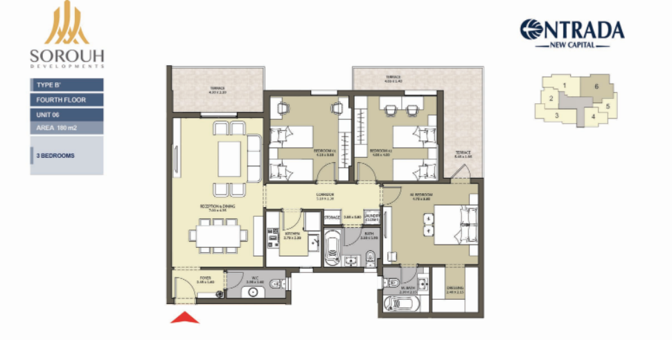 Floor plan for apartment at Entrada