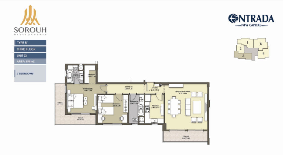 Floor plan for apartment at Entrada