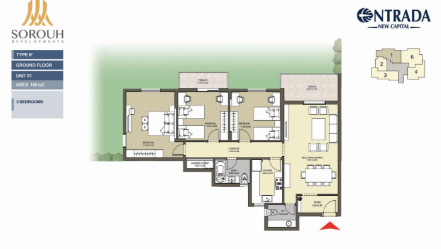 Floor plan for apartment at Entrada