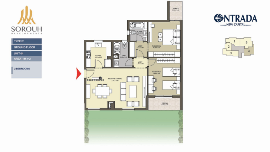 Floor plan for apartment at Entrada