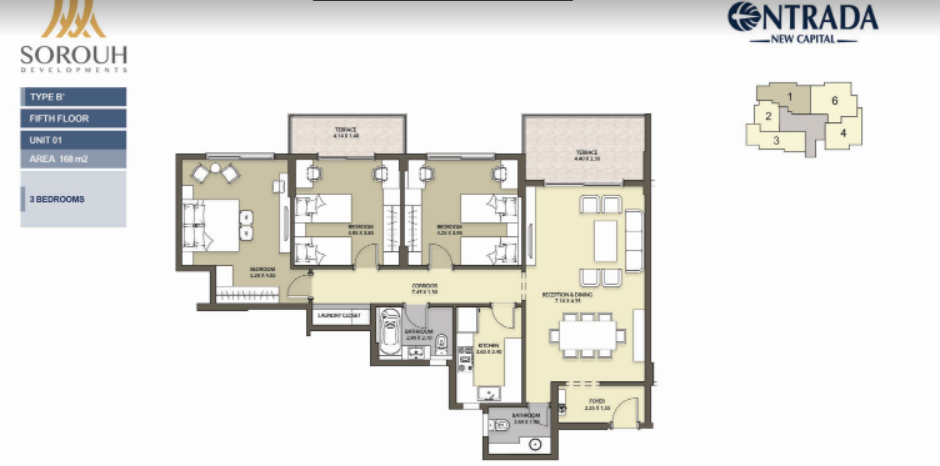 Floor plan for apartment at Entrada