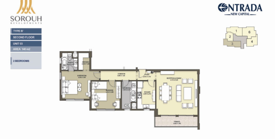 Floor plan for apartment at Entrada