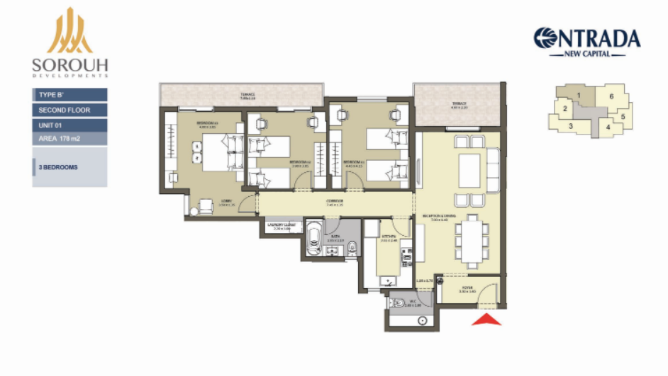 Floor plan for apartment at Entrada