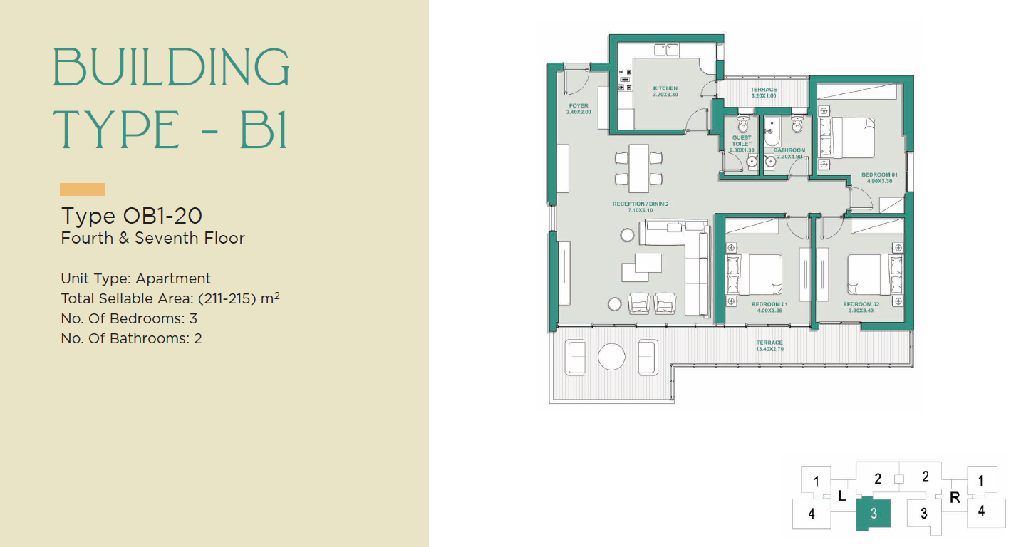 Floor plan for apartment at Jade Park