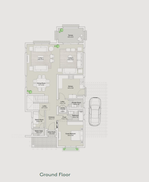 Floor plan for villa at Uptown Cairo