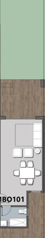 Floor plan for studio at Begonia Residence