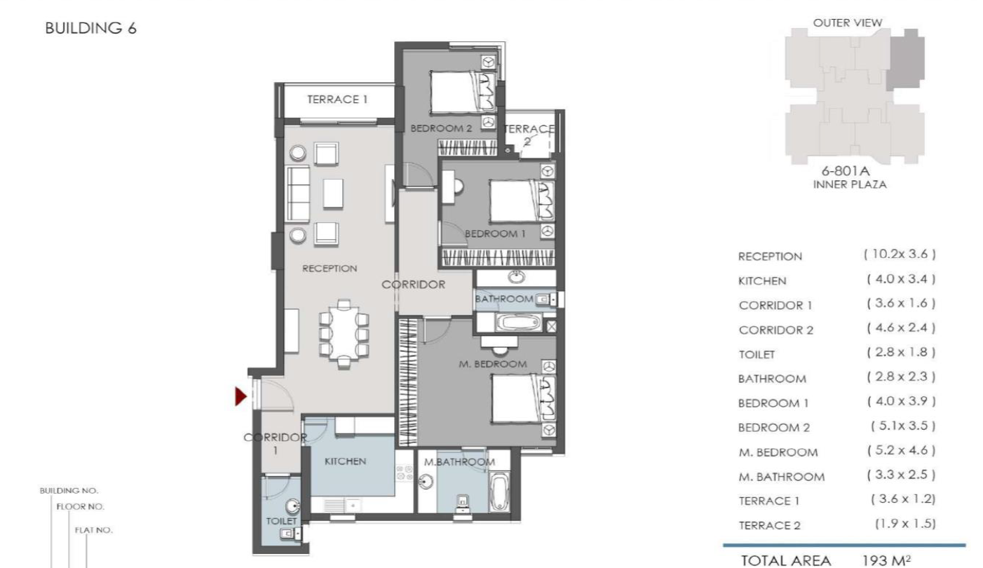 Floor plan for apartment at RIVAN