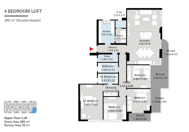 Floor plan for apartment at The Curve