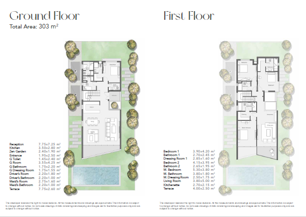 Floor plan for villa at Azha