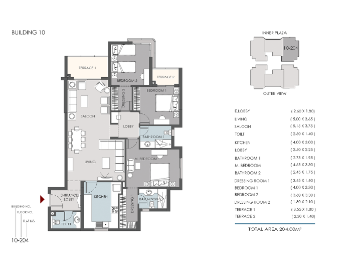 Floor plan for apartment at RIVAN