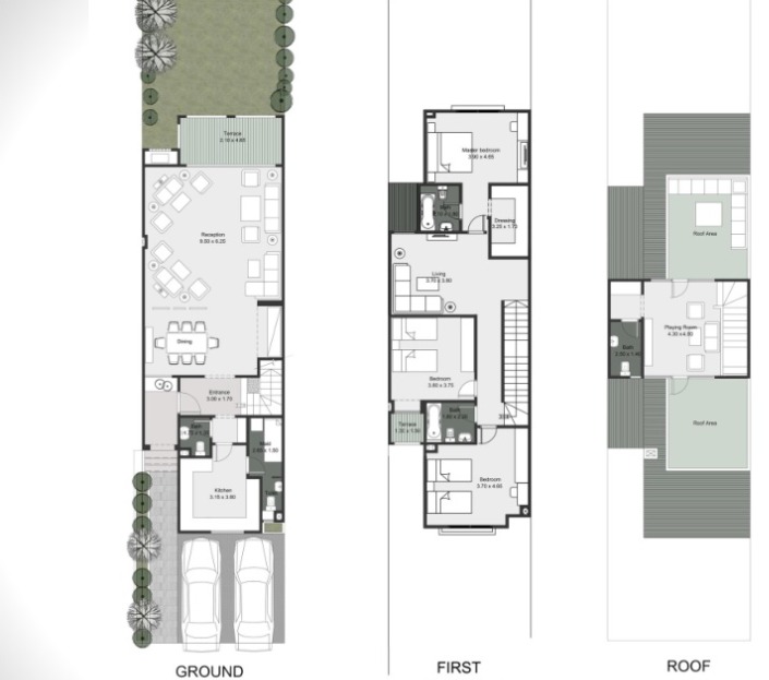 Floor plan for townhouse at Layan