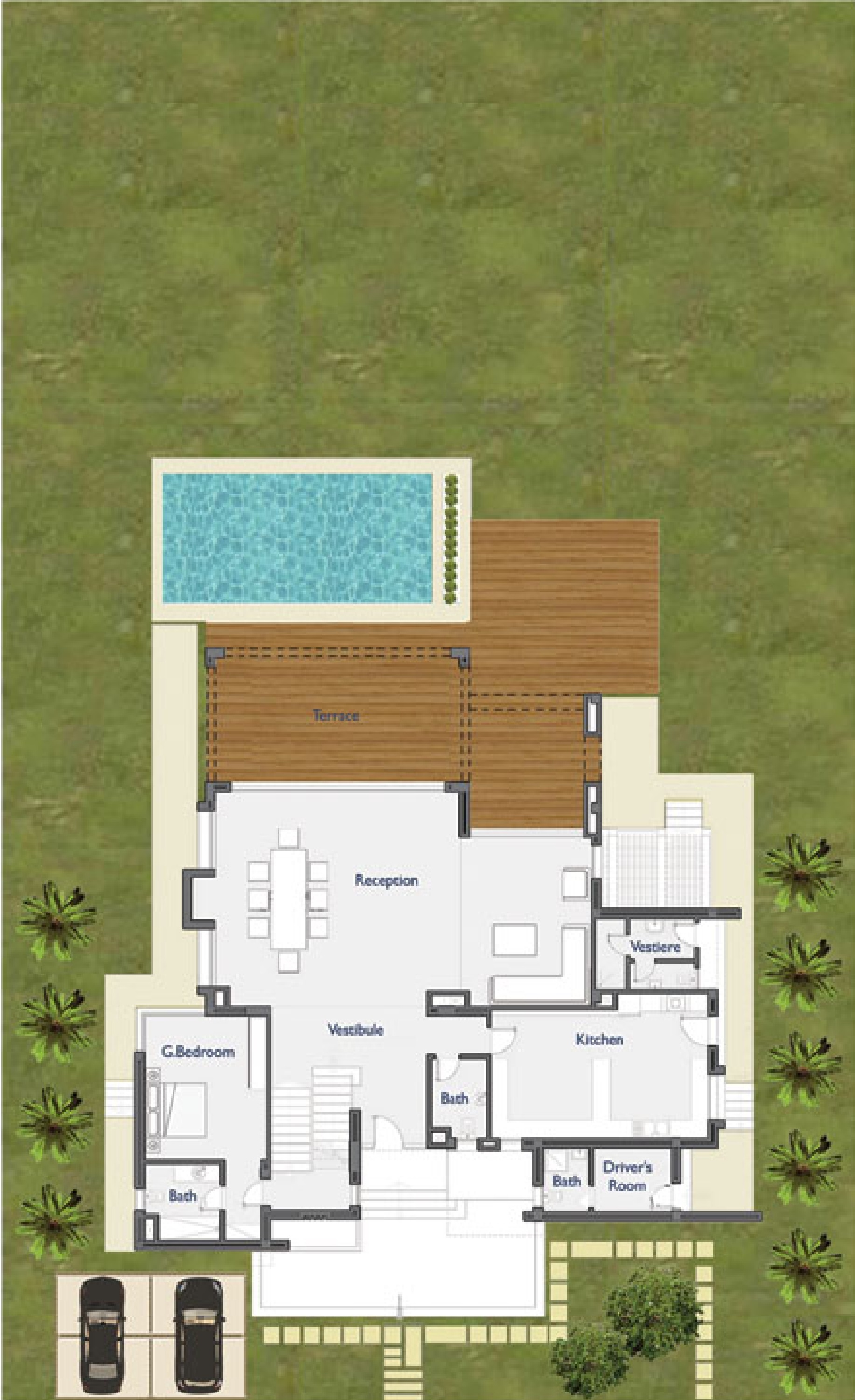 Floor plan for villa at Hacienda Bay