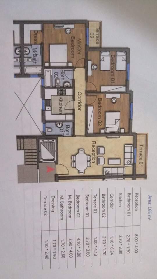 Floor plan for apartment at OIA Compound
