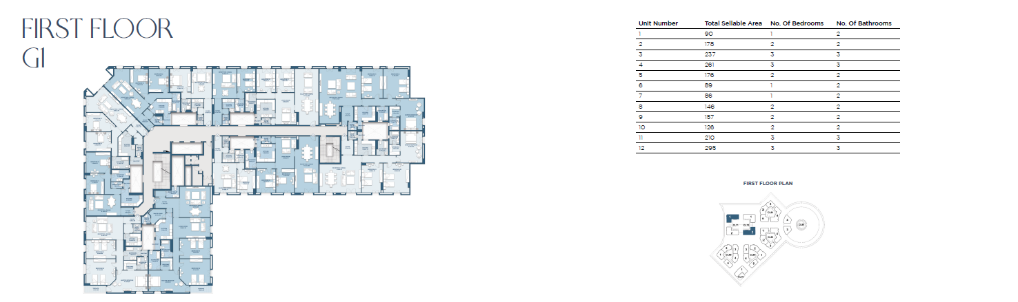 Floor plan for apartment at New Garden City