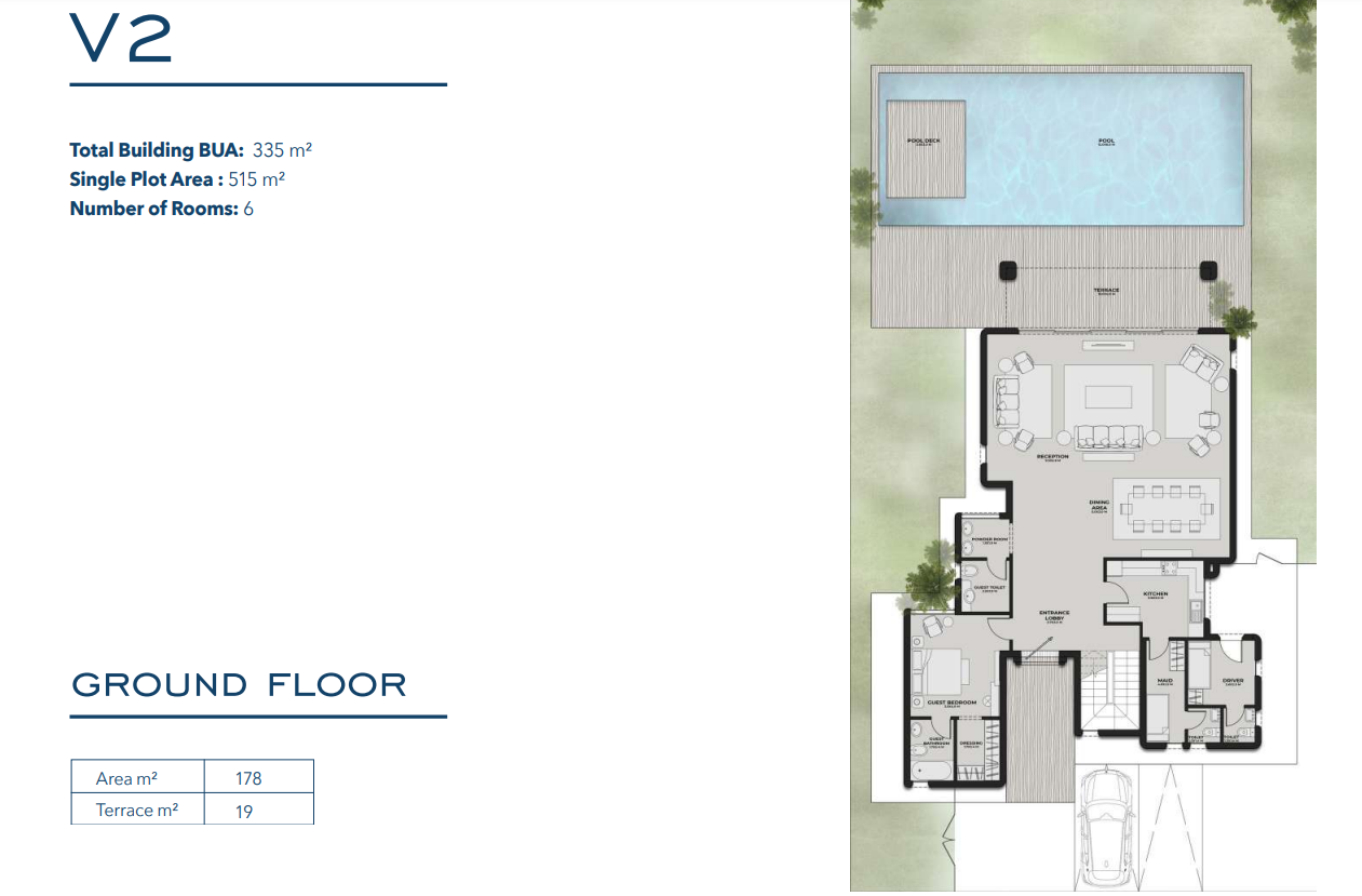 Floor plan for villa at Bianchi Ilios