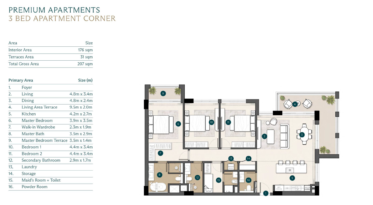 Floor plan for apartment at Ras El Hekma Egypt