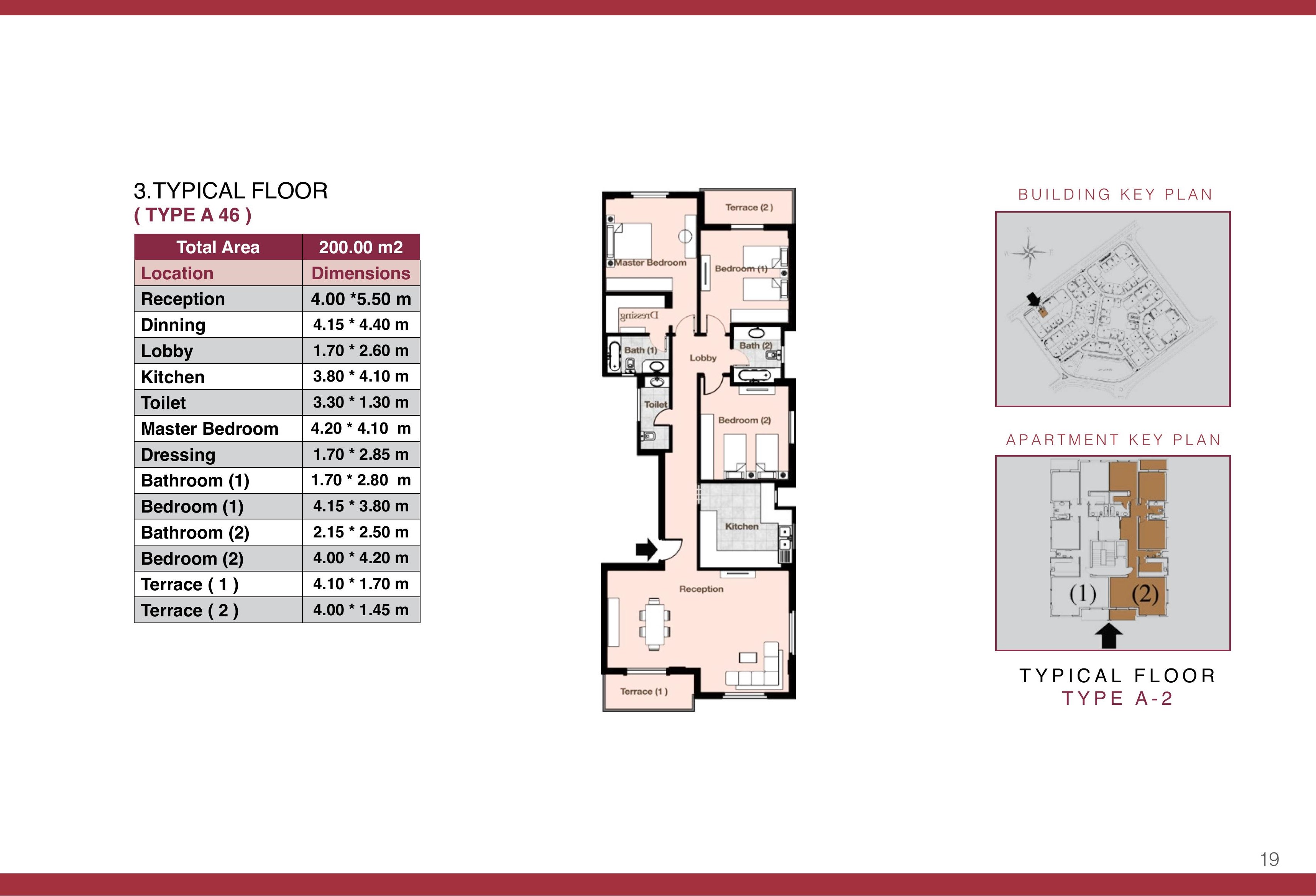 Floor plan for apartment at Diar II