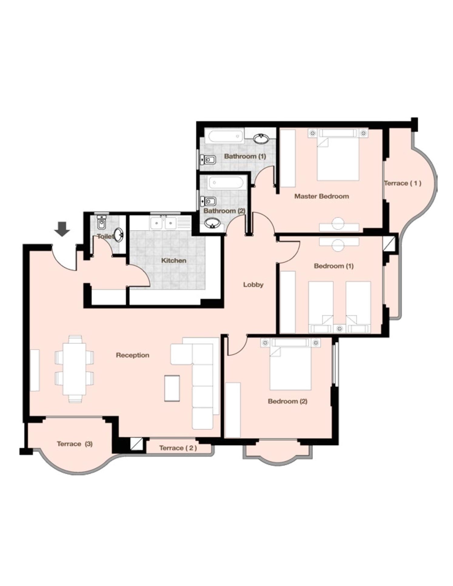 Floor plan for apartment at Diar II